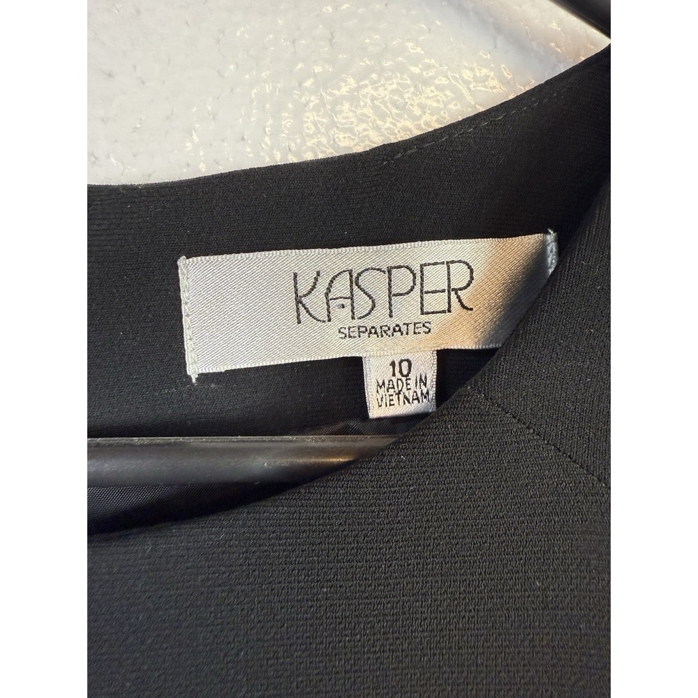 Kasper Black Sleeveless Sheath Dress Womens Sz 10 Office Career Lined Going Out - Picture 3 of 8